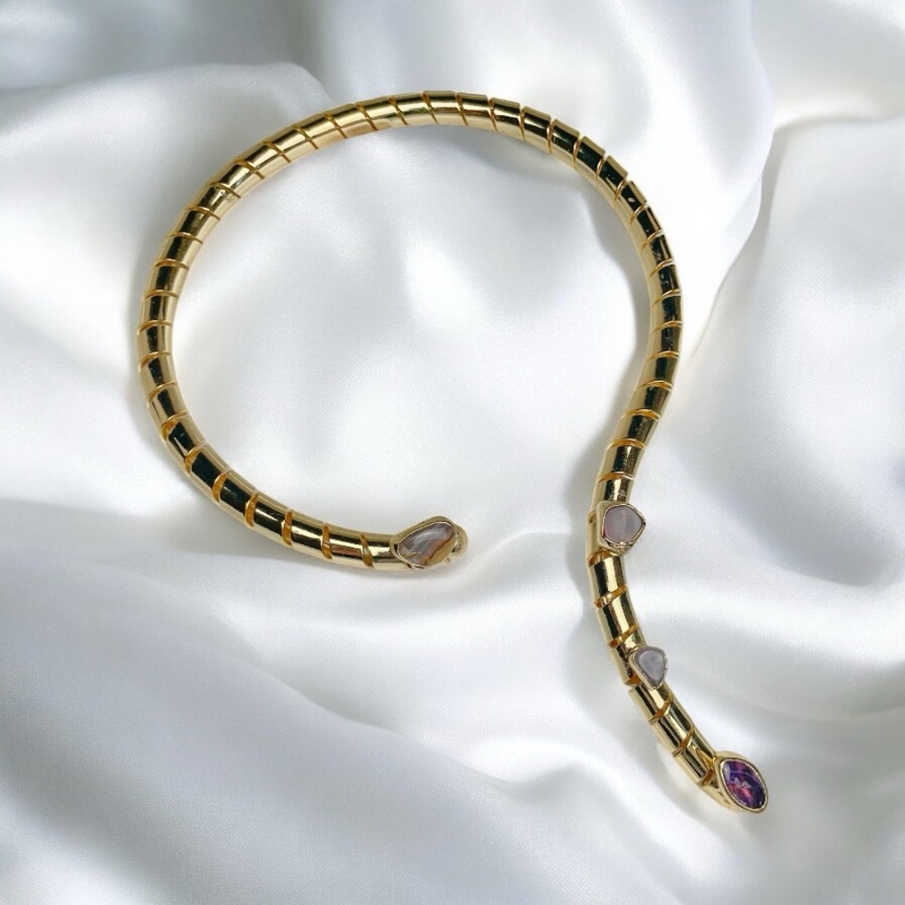 Snake Amethyst Choker Necklace - Picture 5 of 7